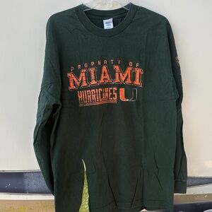 Miami Hurricanes Green Long Sleeve Shirt